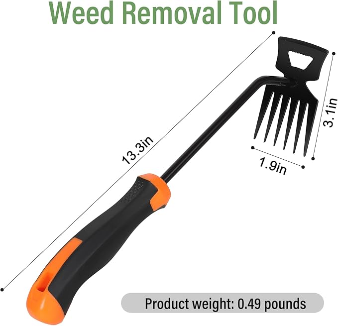 Weeding Tools,Portable Garden Weeder Tool,2024 New Manganese Steel Weed Puller,for Hand Weeder for Vegetable Gardening Backyard Farm Planting & Uprooting Weeding Tool (Rubber 6-Tooth)