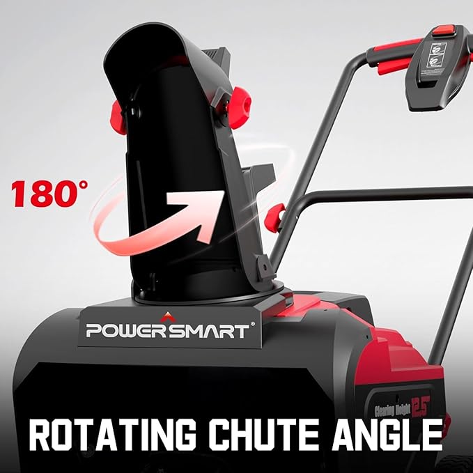 PowerSmart 80V 21-Inch Cordless Single Stage Snow Blower, 6.0Ah Battery, Charger (2 Battery)