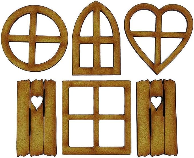 4 Pcs Wooden Fairy Garden Door and Windows Ornaments Tree Statues for Tree Trunk Yard Decoration Miniature Garden Buildings