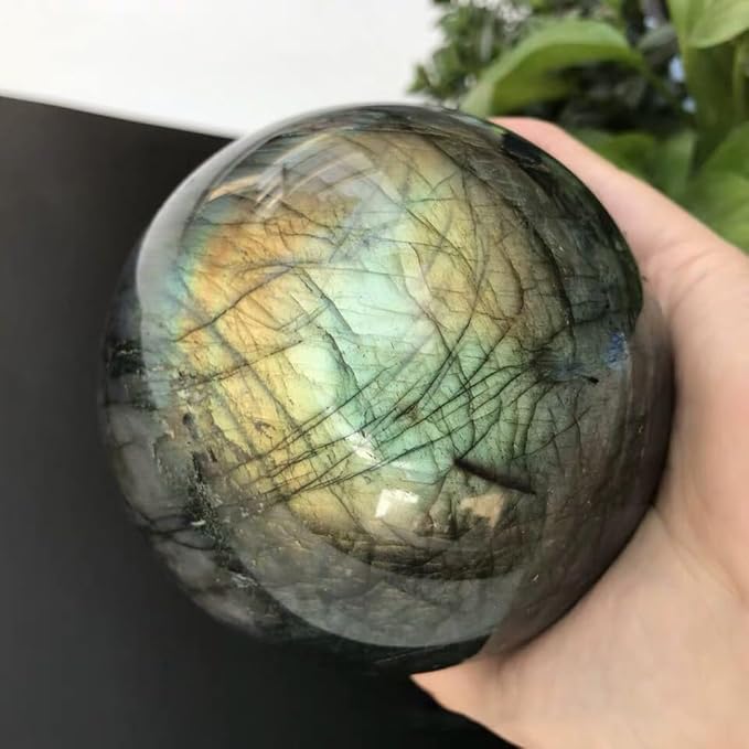 4-5CM/1.58-1.97inch Natural Crystal Ball Labradorite Sphere Moonstone Stone Crafts Polished Decorative Sphere Reiking Healing Crystals Ball Stone Fengshui Home Decoration (40-50mm, Labradorite)