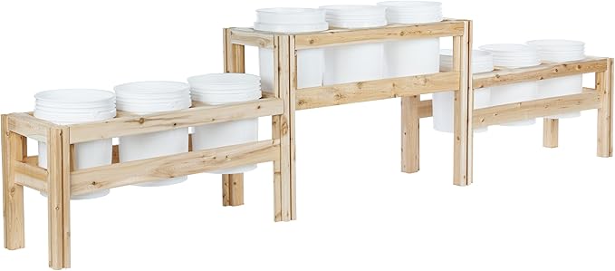 Greenes Fence Two-Tiers Nine Bucket Elevated Cedar Wood Garden Frame, 125 in. x 16 in. x 30 in. - Made in USA with North American Cedar