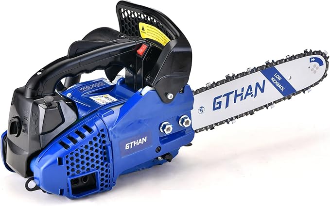 25.4cc Top Handle Chainsaw 2-Cycle Gas Chainsaw 12 Inch Petrol Handheld Cordless Portable Chain Saws for Trees Gas Powered Wood Cutting
