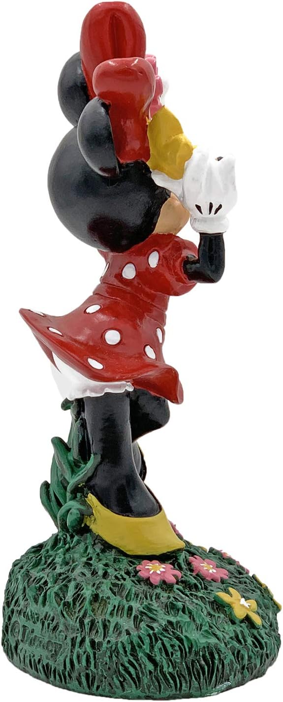 Minnie is Holding Flowers on her Head Everyday Outdoor Garden Statue, 8 Inches Tall, Official Licensed Disney Product