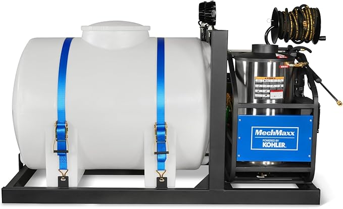 4000 PSI 4 GPM Kohler E-Start Engine Hot Water Pressure Washer Skid Mounted with 245 Gal Tank, Model HPW40KBT