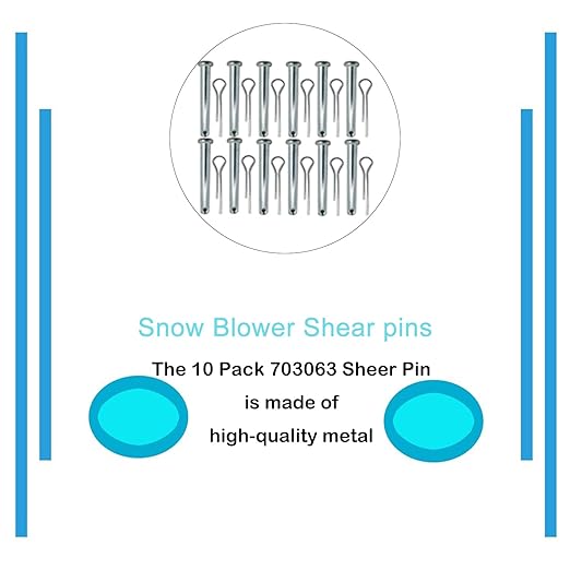 Snow Blower Parts Replacement Snow Blower Shear pins 703063, 1668344,1686106yp，Suitable for Simplicities or Snapper Shear pins (10 Pieces)