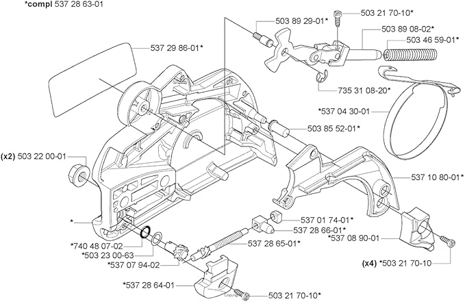 455 Clutch Cover with Brake For Husqvarna 455, 455E, 460,461 Chainsaws - Replaces OEM Part # 537286301 - Durable Replacement Cover with Brake Mechanism 537 286 301