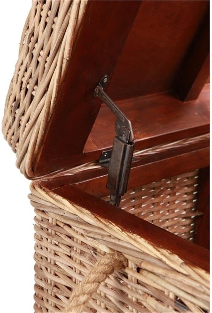 Pemberly Row Modern 42" Kubu Wicker/Rattan Storage Trunk in Tan