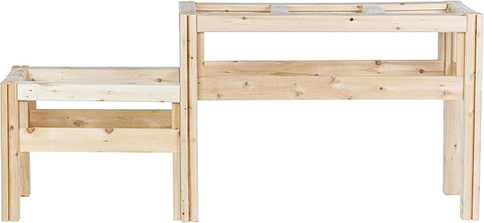 Greenes Fence Two-Tiers Five Bucket Elevated Cedar Wood Garden Frame, 69 in. x 16 in. x 30 in. - Made in USA with North American Cedar