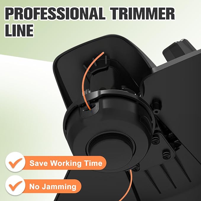 String Trimmer Line .095", 150 Feet Weed Eater String, Round Trimmer Line for Universal Replacement, Orange Premium Nylon String Trimmer Line for Medium& Heavy Grass&Weeds (2.4mm, 45m)
