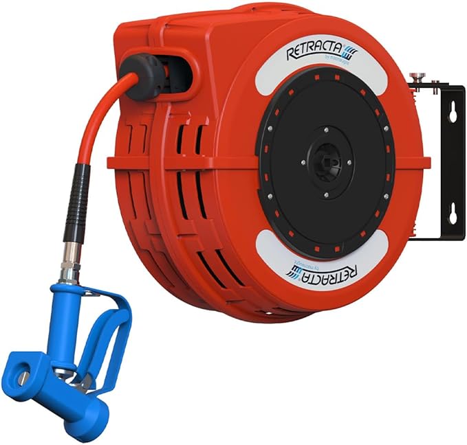 Macnaught C1 Retracta Heavy Duty 300 PSI Retractable Hose Reel For Hot/Cold Water Service - 1/2 inch x 40 ft High Temperature Hose rated to 176°F