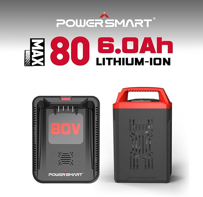 PowerSmart 80V 21-Inch Cordless Single Stage Snow Blower, 6.0Ah Battery, Charger (2 Battery)