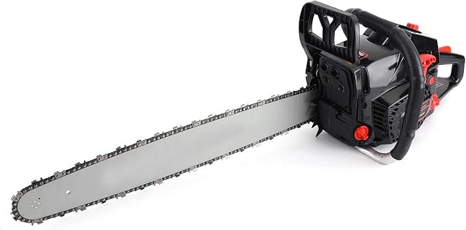 Topteng Gasoline Chainsaw 22 Inch, 62cc Chainsaw 22" Bar Powered Engine 2 Cycle Gasoline Chain Saw, Red