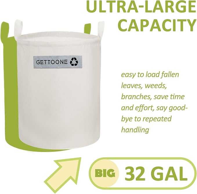 Lawn Garden Clippings Bags Yard Waste Bins Reusable Bags Leaf Container and Trash Bag With Two Carry Handles Two Size (Bigger size)