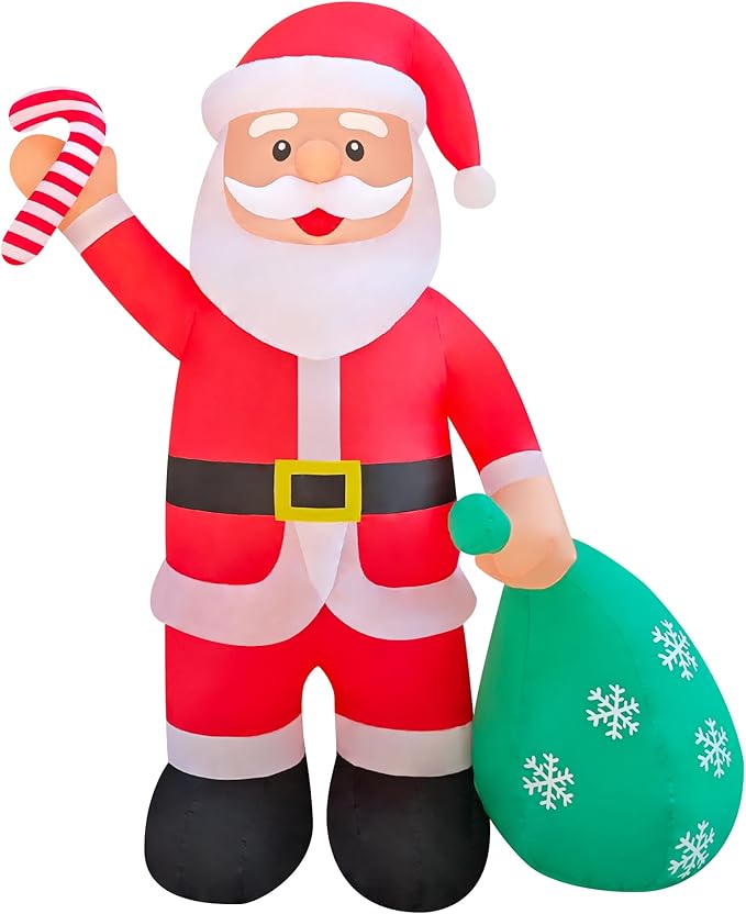 12ft Christmas Inflatable Yard Decor Build-in LED Outdoor Blow up Christmas Decorations for Yard/Lawn/Garden (12ft Santa)