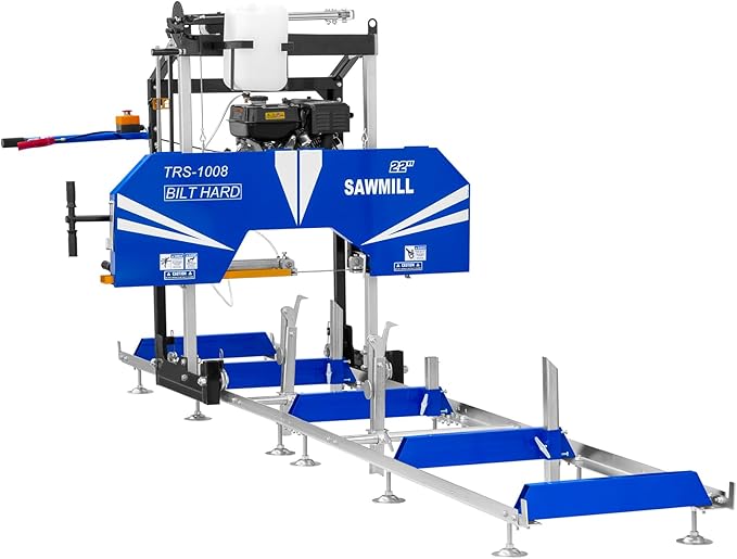 BILT HARD 22" Portable Sawmill with 270cc 9HP 4-Stroke Gas Engine, 20'' Board Width, 13' Track Length, Cuts Logs Up to 22" Dia x 129" L