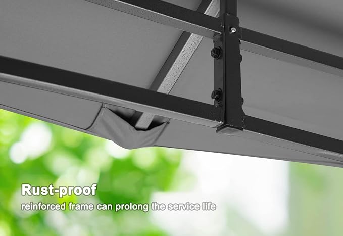 MASTERCANOPY Outdoor Garden Gazebo for Patios with Stable Steel Frame and Netting Walls (9x9,Dark Gray)