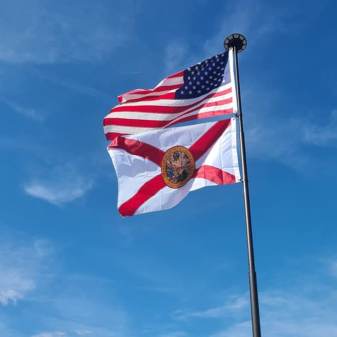 Florida State Flag 3x5 Outdoor Double Sided- 3Ply 240D 4 Rows Stitched- Big State Of Florida Flag 3x5- UV Fade Resistant With Canvas Header & 2 Brass Grommets