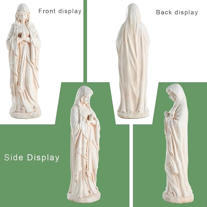 Virgin Mary Outdoor Statue - Religious Garden Statue, Blessed Mother, Virgen De Guadalupe, Large Outdoor Garden, Ivory