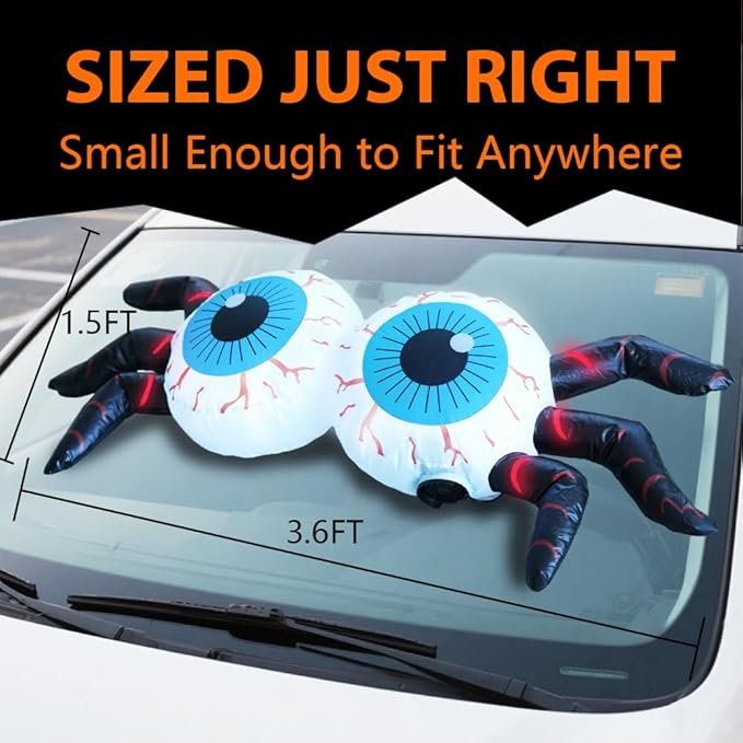 GARIG 4FT Halloween Inflatables Eyeballs Outdoor Decorations Build-in LEDs Lights Blow Up Yard Decorations for Garden Lawn Yard Decor