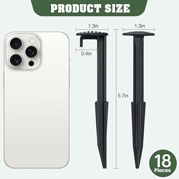 18 Pcs Plastic Inflatable Stakes Ground 5.7'' Plastic Garden Stakes for Inflatables, Blow Up, Tent