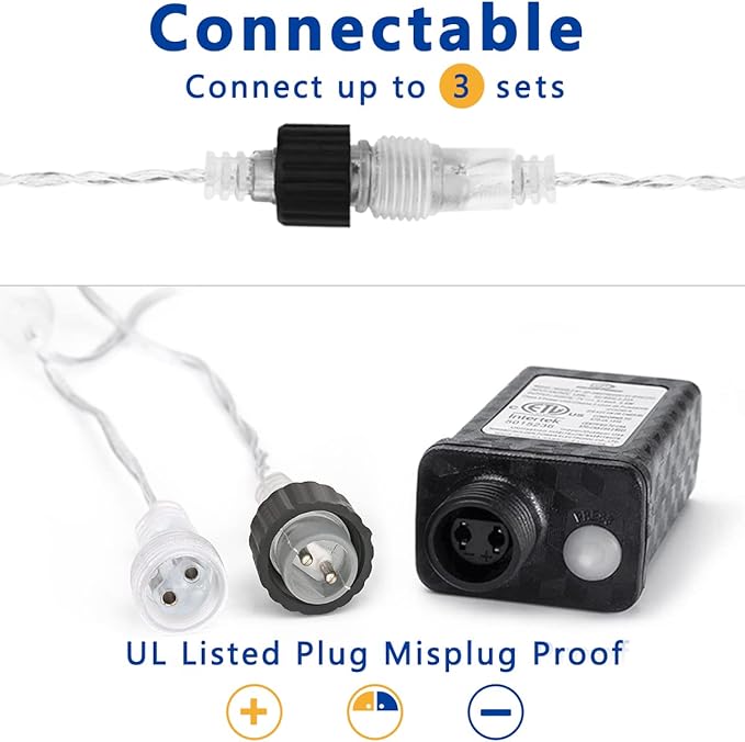 Flacchi Warm White 10 Tubes 240 LED Raindrop Meteor Shower Icicle Lights with Timer Function Cascading Falling Rain Lights for Holiday Party Christmas Decorations