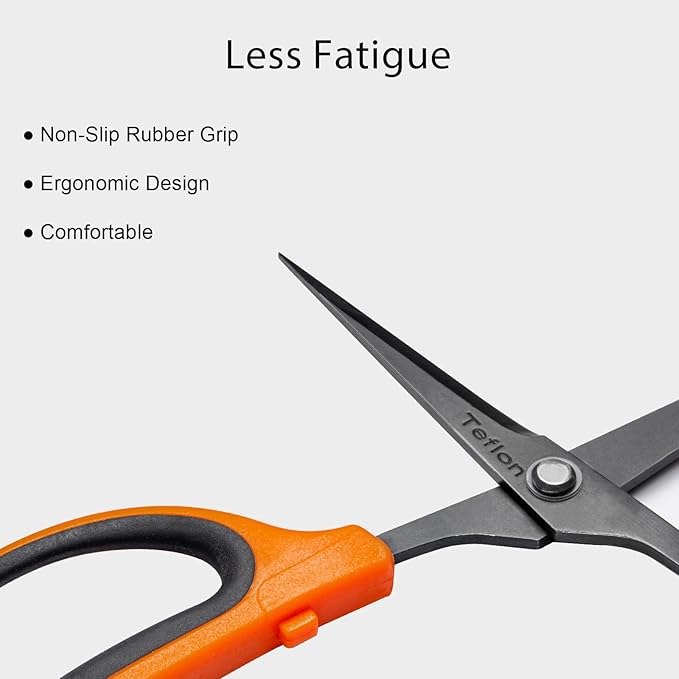 GROWNEER 3 Packs Trimming Scissors Teflon Coated Non Stick Blades Pruning Shears Gardening Hand Pruning Snips with Straight Stainless Steel Precision Blade