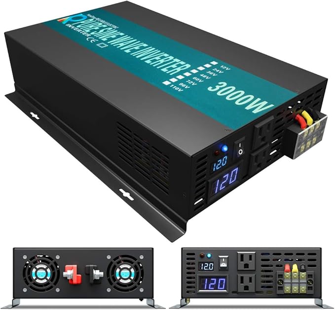 WZRELB RBP300012 3000W 12V 110~120V Pure Sine Wave Solar Power Inverter DC to AC System