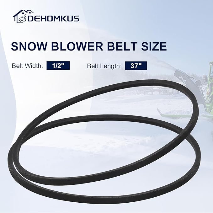 2Pack Snow Thrower Auger Belt 954-04195A Fits for Troy Bilt Cub Cadet Craftsman MTD 954-04195 754-04195 754-04195A - 1/2"x 37"
