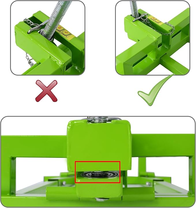 Ride on Lawn Mower Jack Lift, 800 Lbs Capacity Lawn Tractor Lifter Telescopic Maintenance Jack for Lawn Mowers and Garden Tractors, Lawn Tractor + 45°Tilt Adjustable (Green)