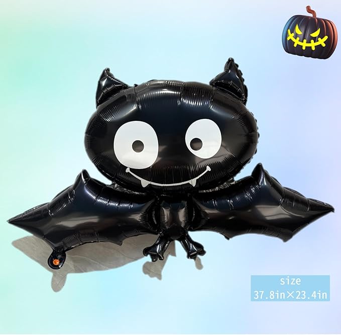7 Pcs Halloween Ghost Foil Balloons Ghost Pumpkin Bat Spider Cat Monster Scary Decorations Cute Mylar Balloons Kit for Trick or Treat Party Decor Supplies for Indoor Outdoor Boo Day Party Supplie