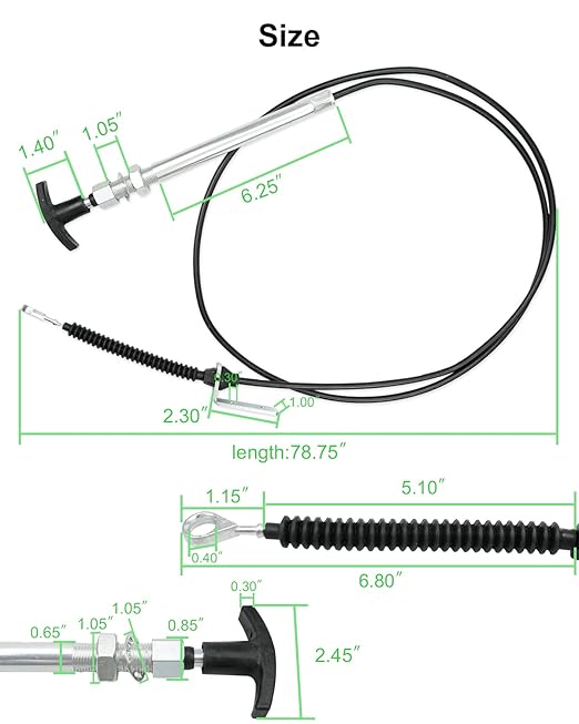 AM134404 Spout Control Input Cable Fit for John Deere, Chute Deflector Cable Fits for JD 44" Snow Blower on L 100 110 120 130 X 300 320 340 500 520 540 LA 100 110 120