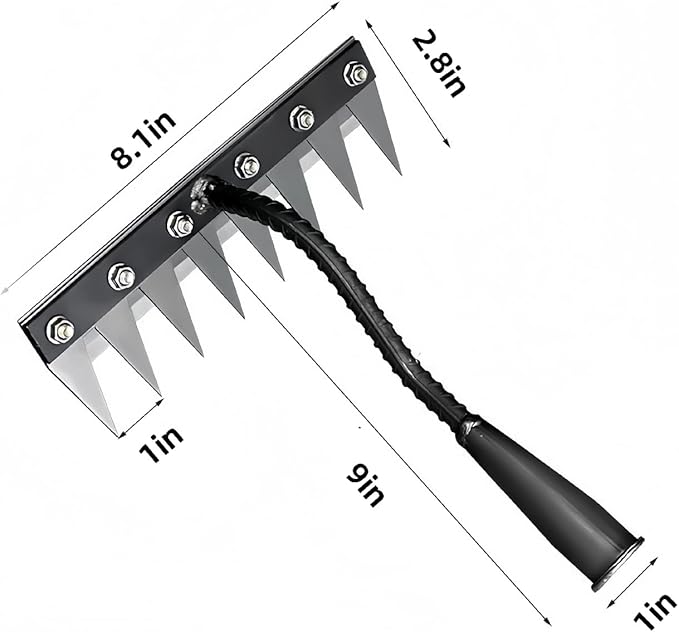2025 New Gardening Hand Weeder Tool，Gardenia Iron Weeding Rake ，Manual Weeder Tool with Detachable Blades，Tool for Effortless Weed Removal， Flower Beds & Vegetable Patches (No Wooden Handle)