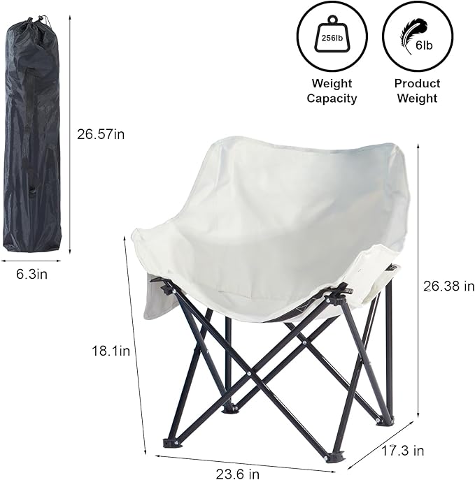 Oversized Portable Sauna Chair, Fast Folding Chair with Carrying Bag for Personal Home Sauna (White)