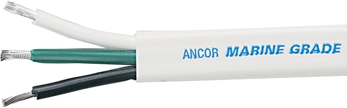 Ancor 131302 Triplex Cable, 12/3 AWG (3 x 3mm2), Flat - 25ft, Black/Green/White