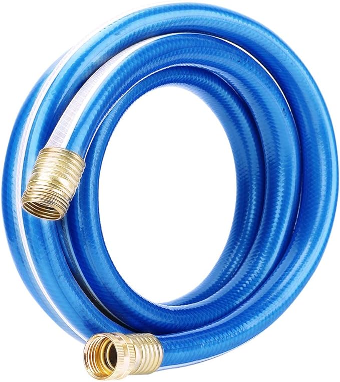 Short Leader Blue Garden Hose 3/4 in. x 3 ft.-Kink Free, Leakproof, Flexible -Heavy Duty Durable Lightweight Water Pipe for Commercial Use, Lawn Care & Equipment Connection - Male to Female Fittings