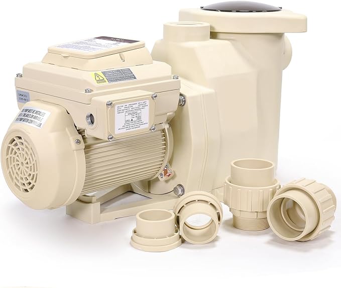 XtremepowerUS 2HP Pool Pump, Variable Speed Inground/Aboveground, Filter Energy Star Certified, 1-1/2” & 2” Pipe Adapters