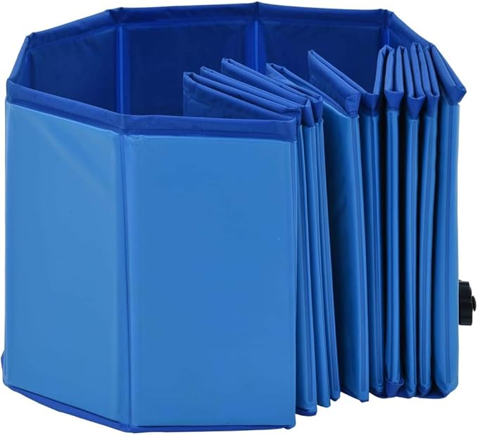 Foldable Dog Swimming Pool, Foldable Pet Swimming Pool, Portable Dog Pool, Bath Pool Collapsible Dog Pet Pool Bathing Tub, 47.2"x11.8" PVC Blue