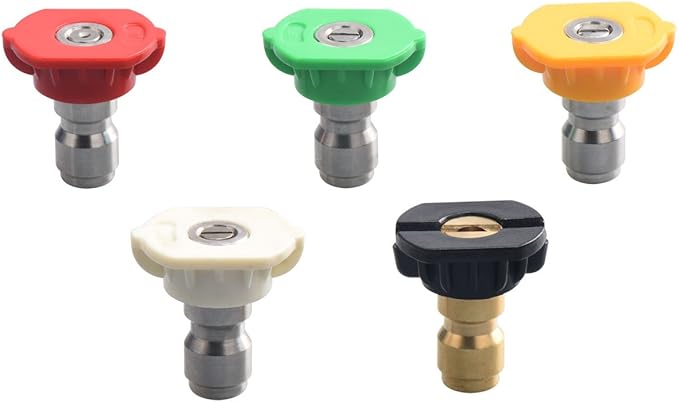 DUSICHIN DUS-025 Pressure Washer Spray Nozzle Tips Multiple Degrees, 1/4 INCH 2.5 GPM