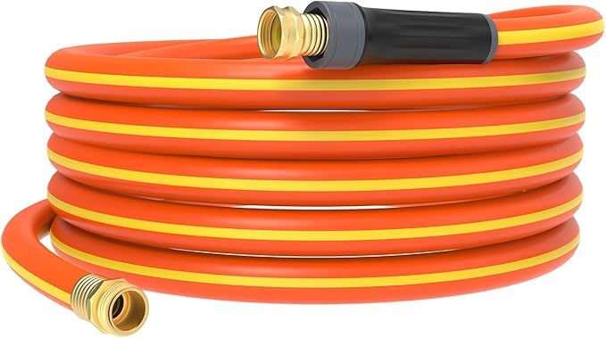 Garden Hose 25ft x 5/8",Short Garden Water Hose Heavy Duty,Flexible,Lightweight Hybrid Hose with Swivel Handle,3/4'' Brass Fittings,Hybrid Rubber Hose for Backyard