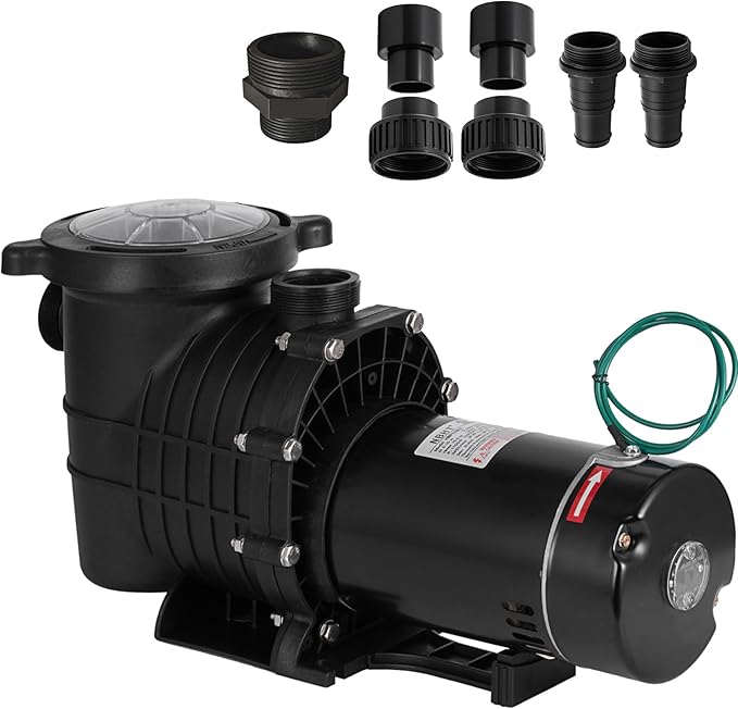 2 HP Pool Pump 110 V/220 V Swimming Pool Pump 6840 GPH In/Above Ground Pool Pumps 1500 W Powerful Self Primming Pump for Residential/Commercial Pool, Spas and Hot Tubs, Landscape Fountain