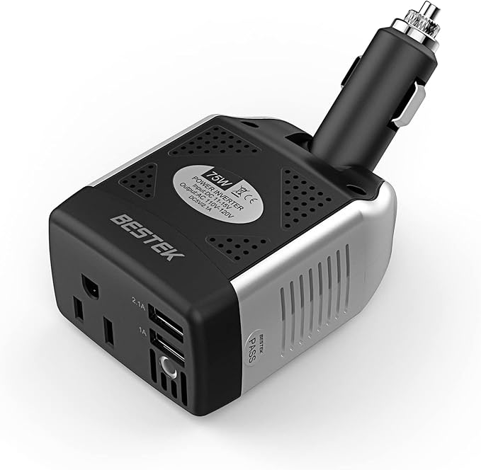BESTEK 75W Power Inverter DC 12V to 110V AC Car Inverter Power Converter
