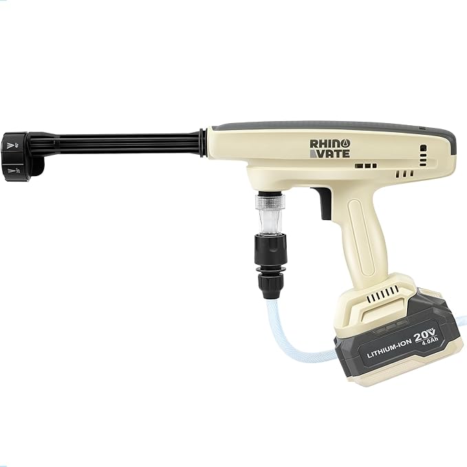 Cordless Pressure Washer, Portable Imapct Power Washer, 4.0Ah Battery Powered with Dual Water Source, 6-in-1 Nozzle, 16ft Detachable Hose, Lightweight and Long-Lasting, Designed for Light-Duty Tasks