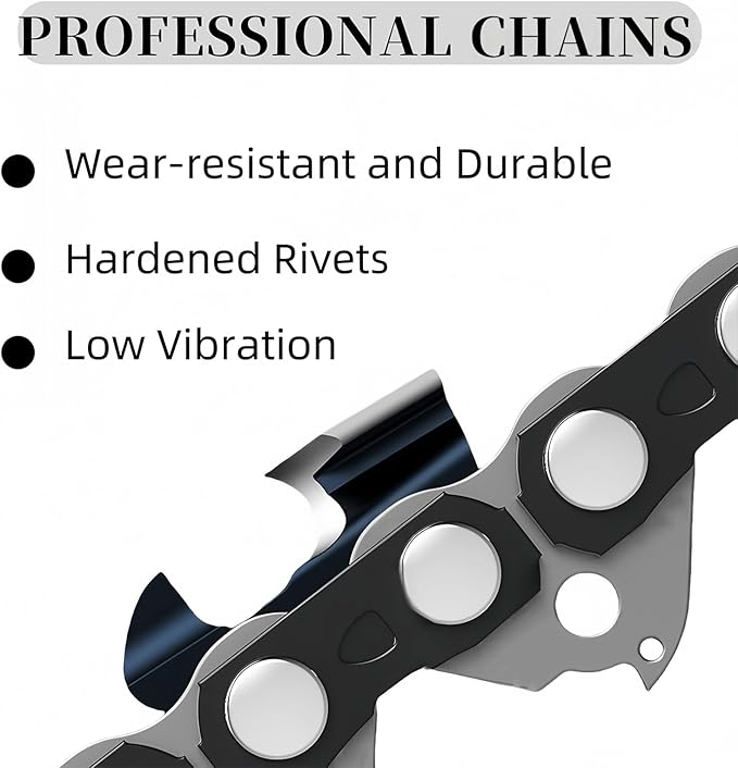 2PC 10 Inch Pole Saw Chains for Stihl MSA120 C-B, MSA160 C-B, MSA200 C-B, Replacement For Stihl 3670 005 0056 - Low Kickback Semi Chisel Chain -1/4" Pitch 56 Drive Links .043"Gauge