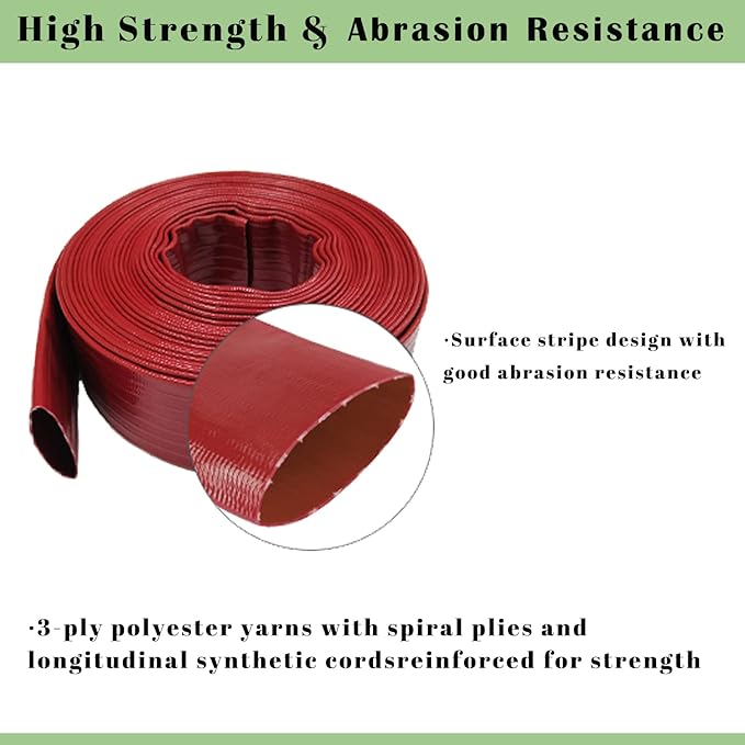 Eastrans 1 1/2 IN x 50 FT Pool Backwash Hose, Extra Heavy Duty Discharge Hose,10 Bar Working Pressure, 30 Bar Burst Pressure,Wall Thickness 1.9mm, High pressure resistance,Ultra Strong Wear Resistance