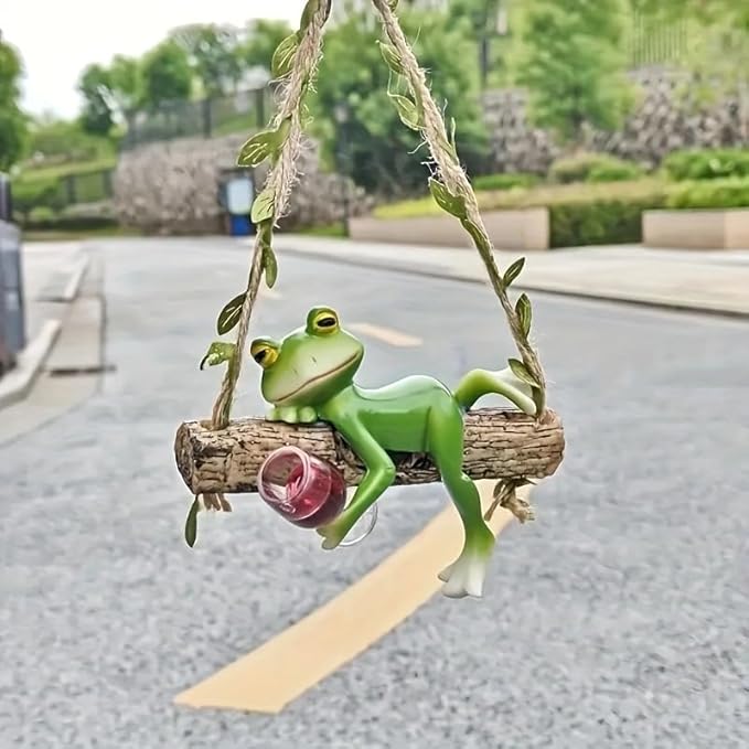 Garden Swing Frog, Suitable for Decorating Balconies, Gardens, and Flower pots. Seasonal Decorations and Unique Designs Make it Perfect