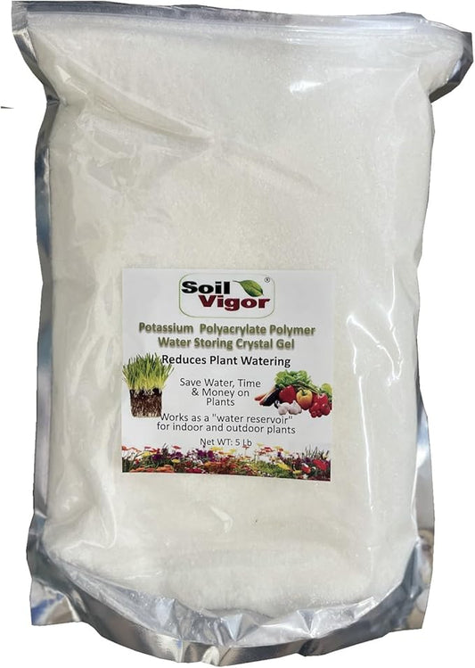 5 Pounds Potassium Water-Absorbing Crystal Polymer for Plants Soil Moist SAP Commercial-Grade