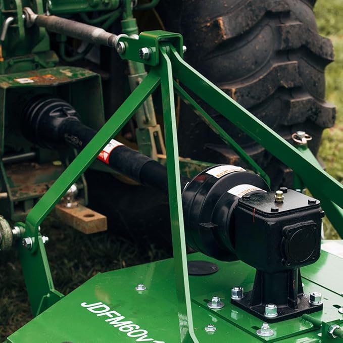 Titan Attachments 3 Point PTO Finish Mower, 48" Cutting Width, Cat 1 Hookup, Green Finish, Rear Discharge, Pull Behind Mower for 18-30 HP Tractors, Low-Noise Cast Iron Gearbox