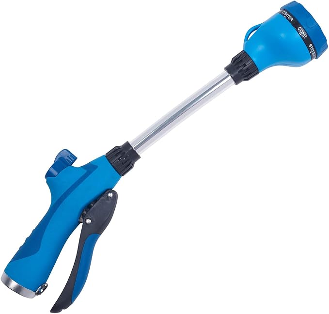 Sprout 65105-AMZ 8-Pattern 15" Watering Wand and QuickConnect Product Adapter Amazon Bundle, Blueberry Blue