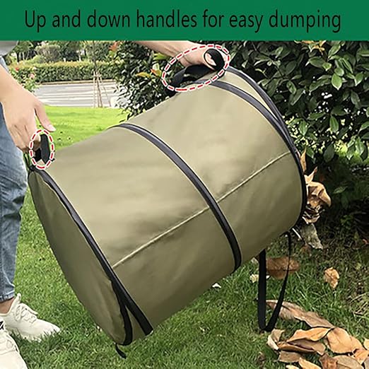 Camping Trash Can, Pop-Up Trash Can/Recycle Bin, Reusable Yard Waste Bags/Lawn Bags/Leaf Bags, Car Garbage Can, Foldable Camping Recycling Bin 2-Pack (Green10gallons)