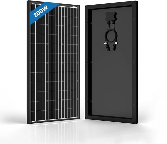 ACOPOWER 12V 200W Mono Solar Panel for 12V Battery Charging,Singel Panel Only,Off-Grid System(2 * 200W)